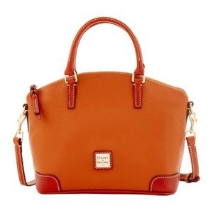 Dooney and Burke Caramel Charlie pebble leather satchel